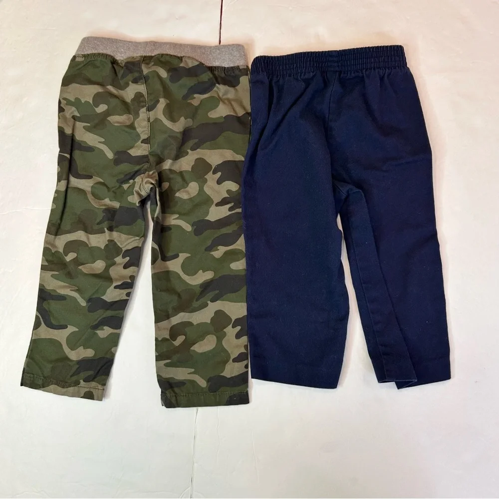Old Navy Green Camouflage& Blue Van Heusen Kids Joggers pants size 12 /18-24M